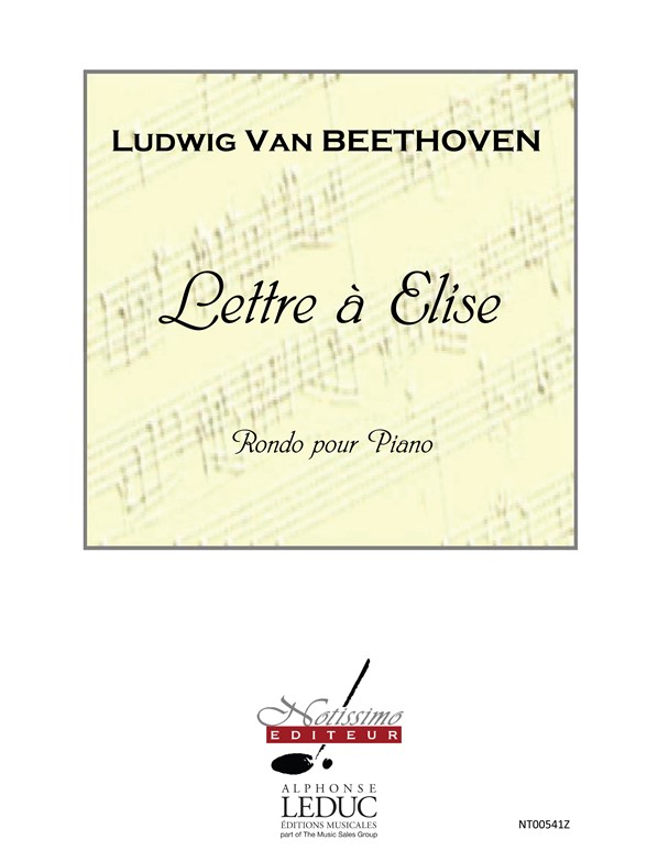 Beethoven Ludwig Van Lettre A Elise Piano Book