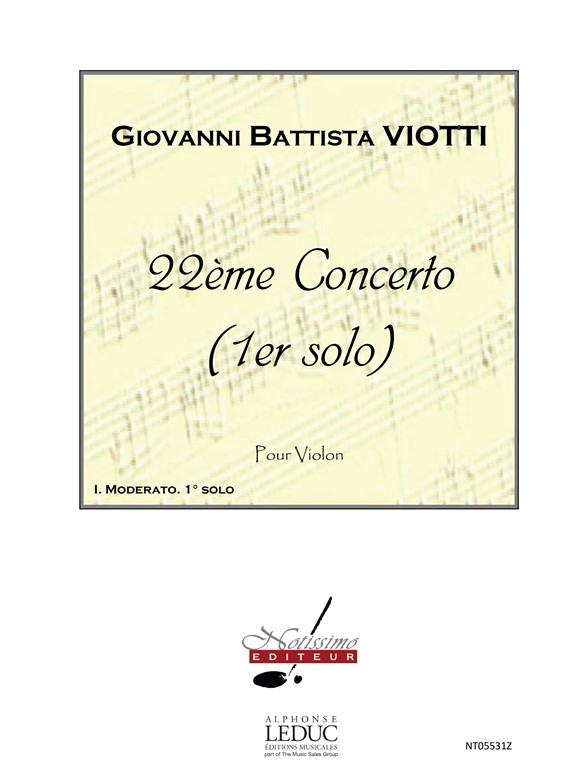 Viotti Concerto No 22 Solo No 1 Moderato Violin Solo Book