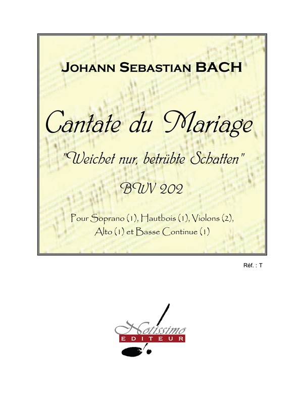 Bach Js Cantate Du Mariage Bwv202 Soprano Solo & Ensemble Score