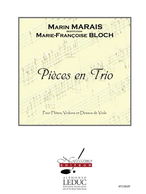 Marais Pieces En Trio (Bloch) Flt/Vln/Bass Vlg Score & Parts