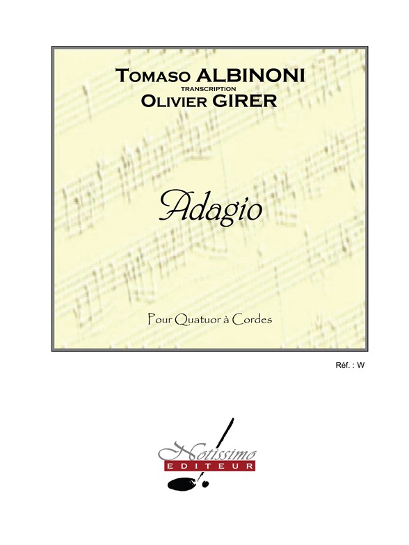 Albinoni Tomaso Girer Adagio String Quartet Parts