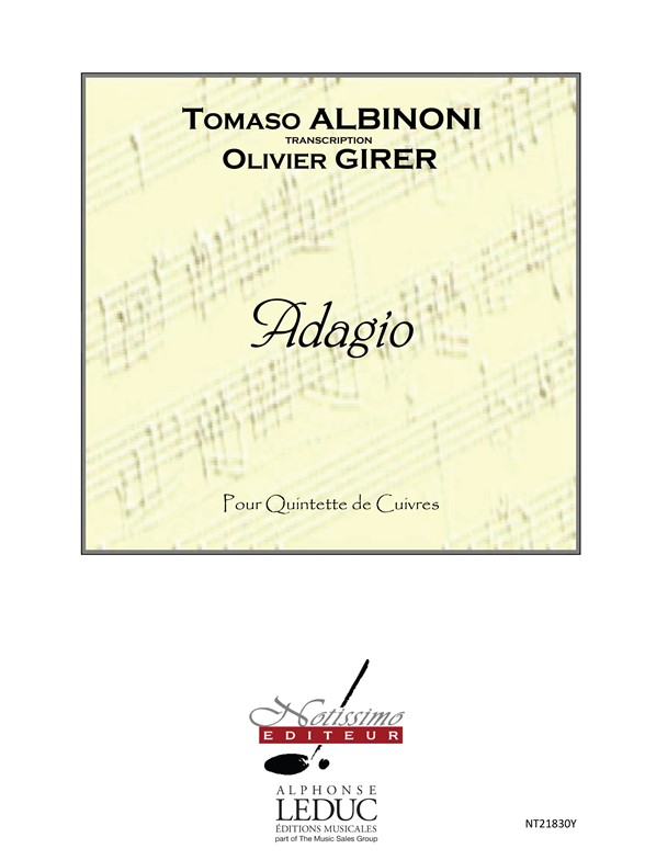 Albinoni Adagio 2 Trumpets Horn Trombone & Tuba Score/Parts