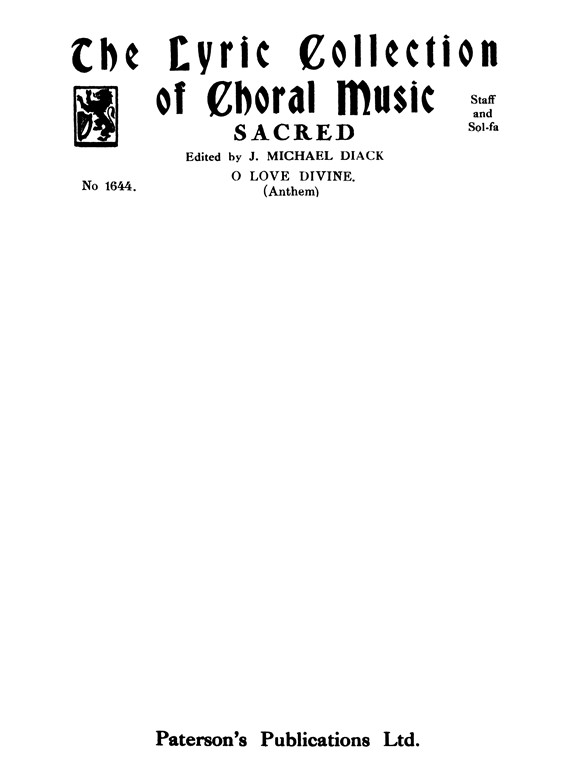 Greenhill, H O Love Divine Satb