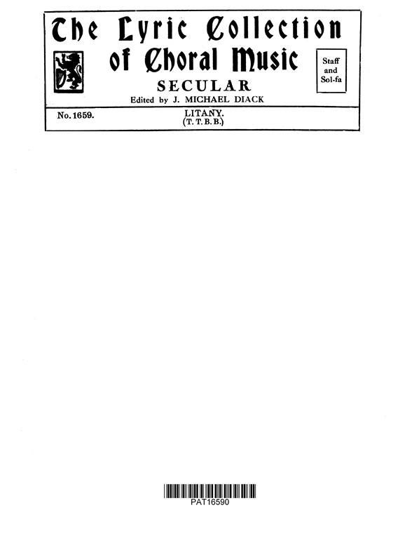 Franz Schubert: Litany (TTBB)