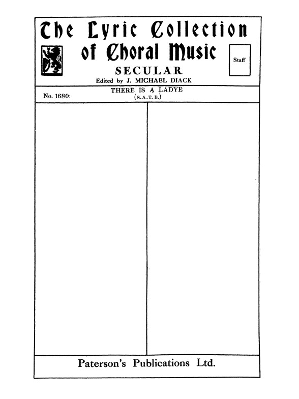 Murray, A There Is A Ladye Satb