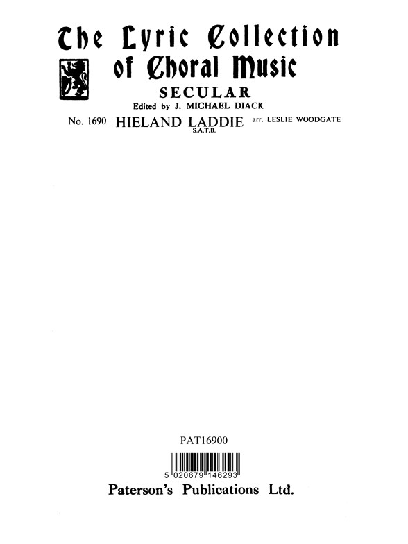 Woodgate, L Hieland Laddie Satb