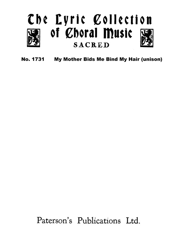 Haydn My Mother Bids Me Unison