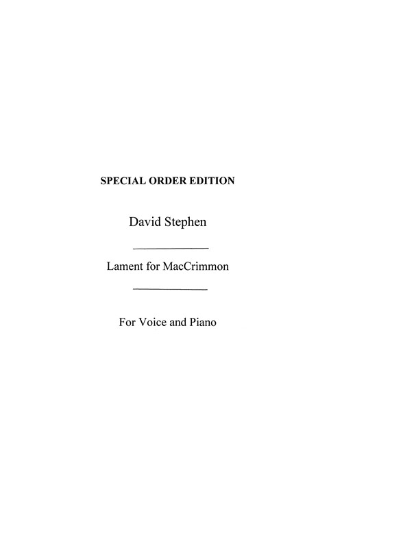 David Stephen: Lament For Maccrimmon Voice/Piano