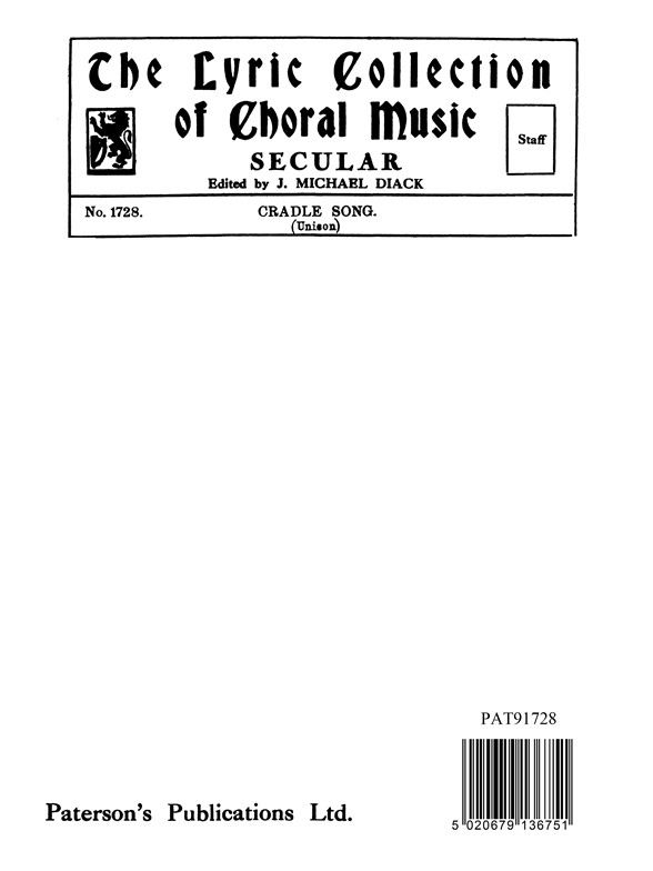Diack Cradle Song Unison