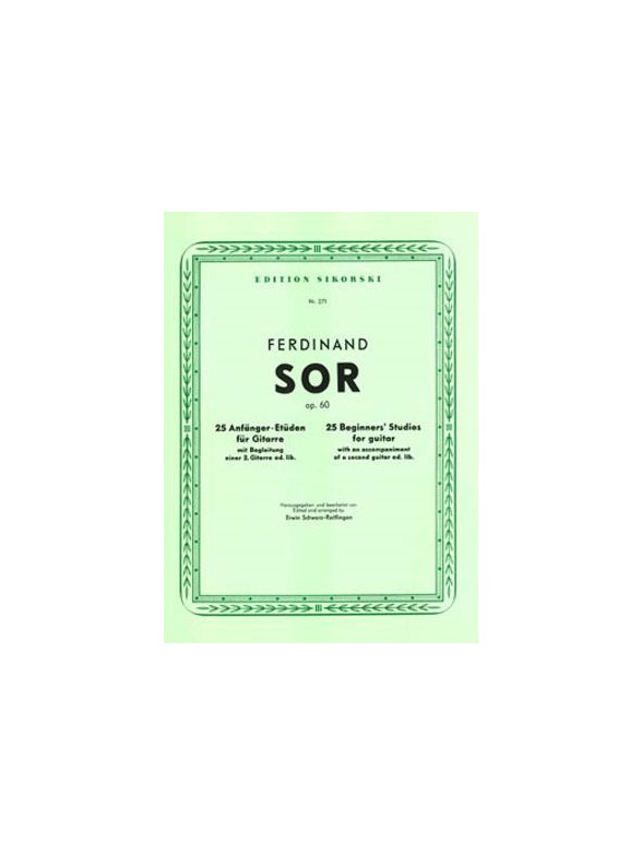 Ferdinand Sor: 25 Beginners' Studies For Guitar Op.60