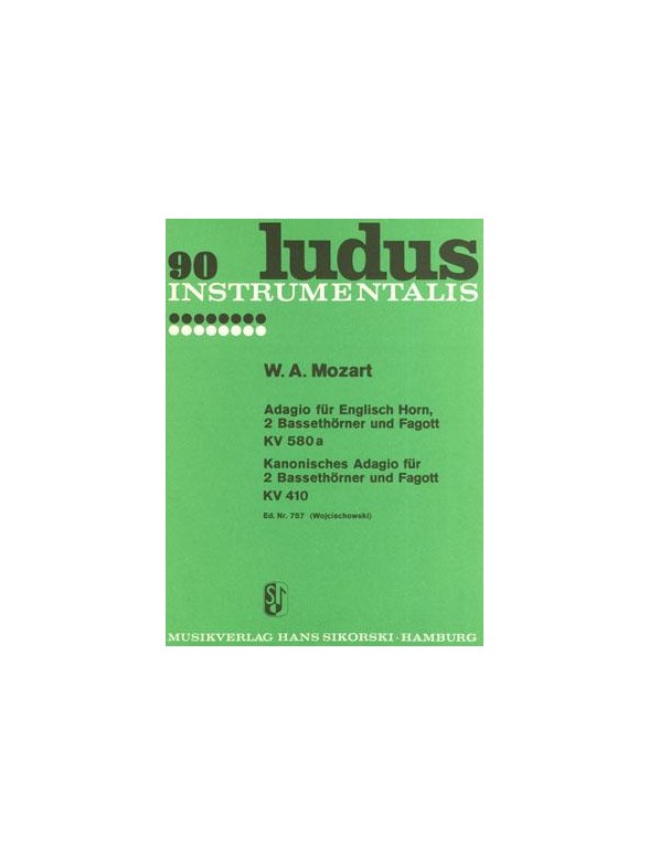W.A. Mozart: Adagio Fur Englisch Horn 2 Bassethorner Und Fagott KV580A