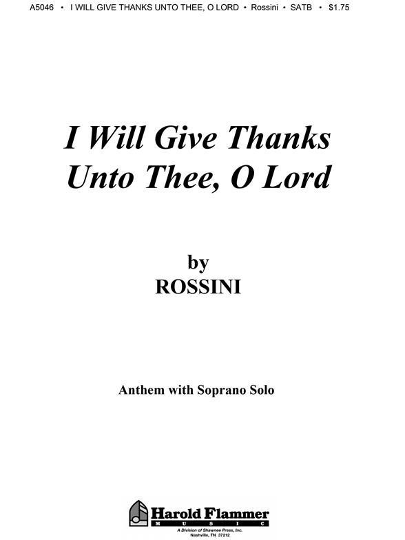I Will Give Thanks Satb