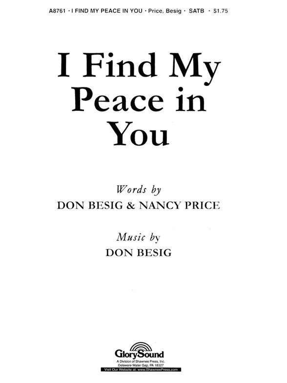 PRICE I FIND MY PEACE IN YOU (SATB)