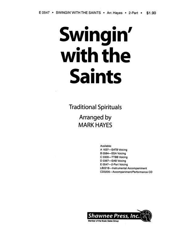 HAYES SWINGIN' WITH THE SAINTS 2-PART/PIANO