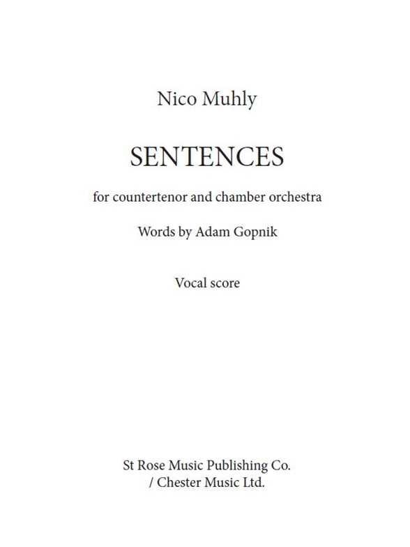Nico Muhly: Sentences (Vocal Score)