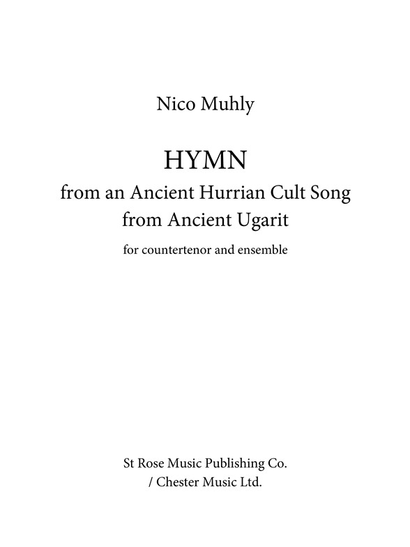 Nico Muhly: Hymn (Score/Parts)