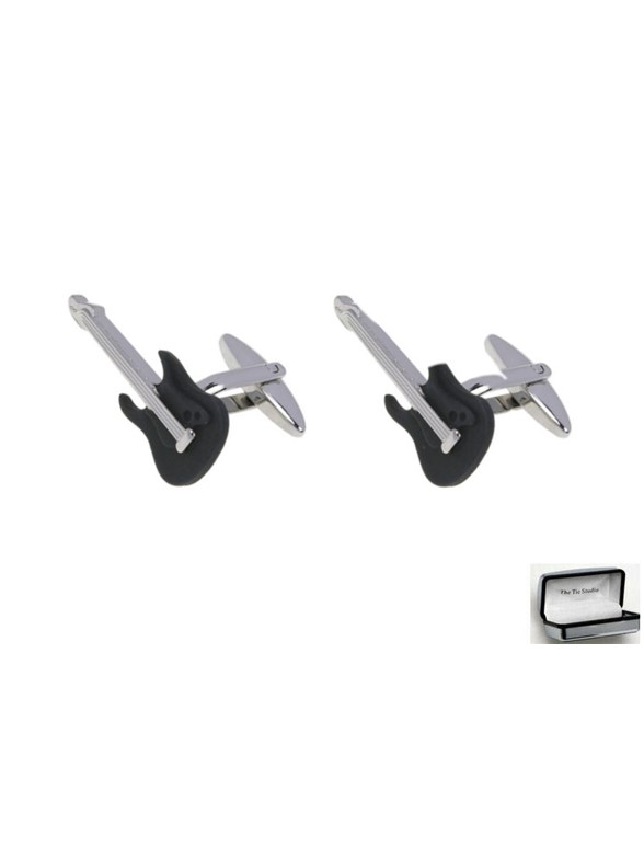 Tie Studio: Black Guitar Cufflinks