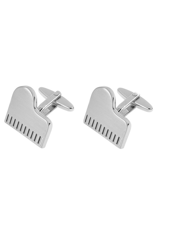 Tie Studio: Silver Piano Top Cufflinks