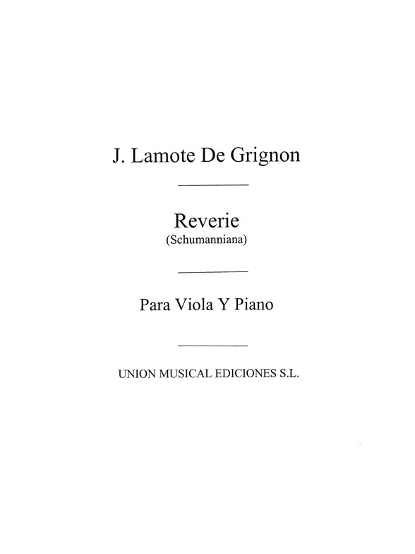 Lamote De Grignon: Reverie (Amaz) for Viola and Piano