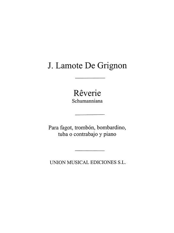 Lamote De Grignon: Reverie (Amaz) for Bassoon and Piano