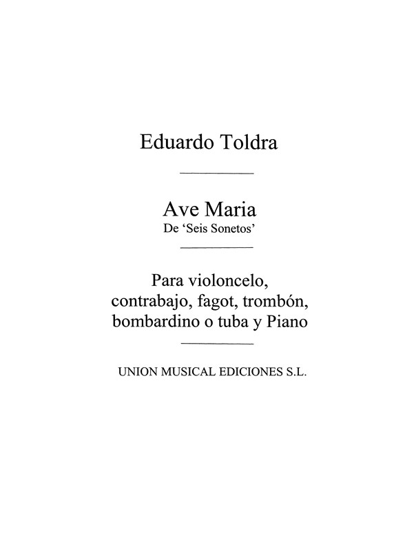 Toldra: Ave Maria (Amaz) for Cello and Piano