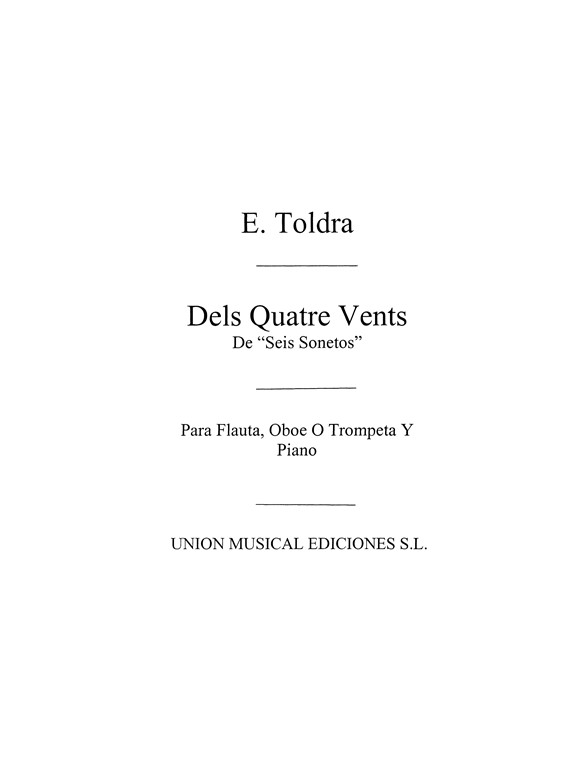 Toldra: Dels Quatre Vents (Amaz) for Trumpet In C and Piano