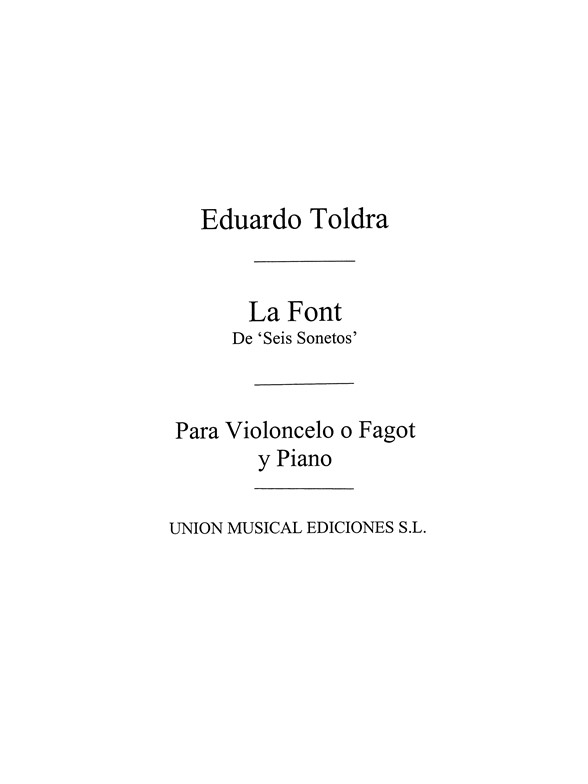 Toldra: La Font (Amaz) for Cello and Piano