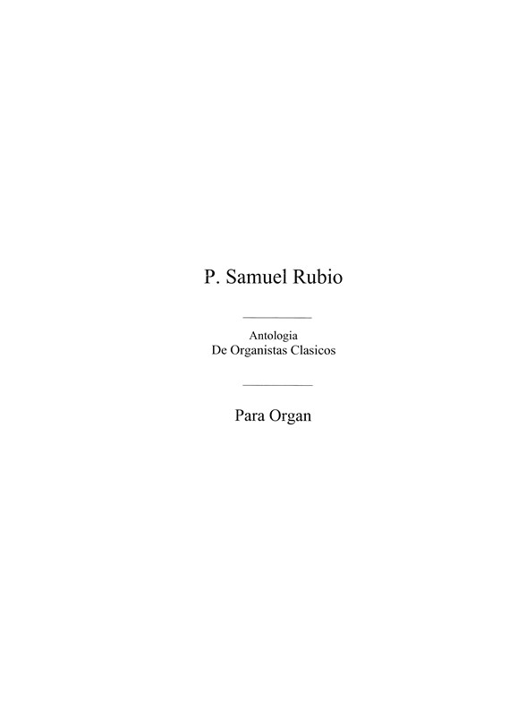 Rubio: Antologia De Organistas Clasicos (Trv. Rubio) for Organ
