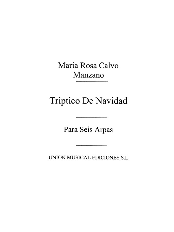 Calvo Manzano: Triptico De Navidad Para Arpa