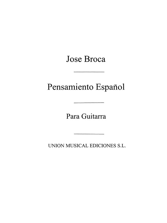 Broca: Pensamiento Espanol (Balaguer) for Guitar