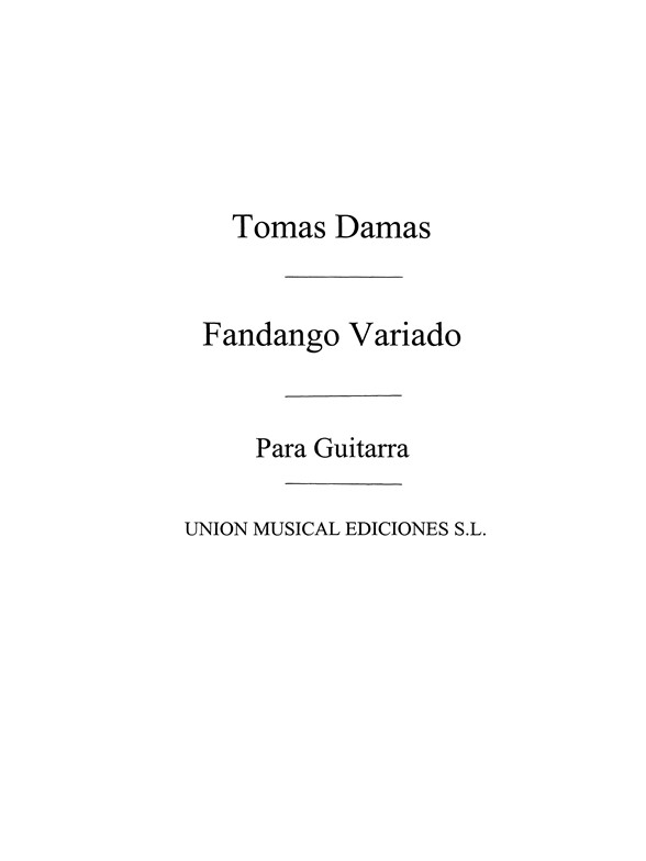 Damas: Fandango Variado for Guitar