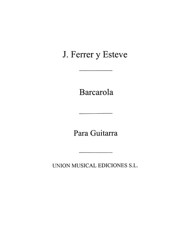 Ferrer: Barcarola Op.54 for Guitar