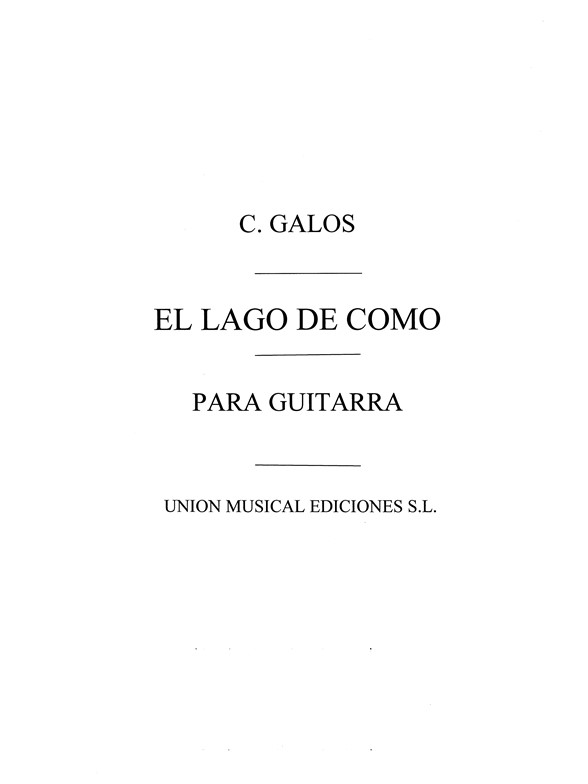 Galos: El Lago De Como Nocturno (Garcia Velasco) for Guitar