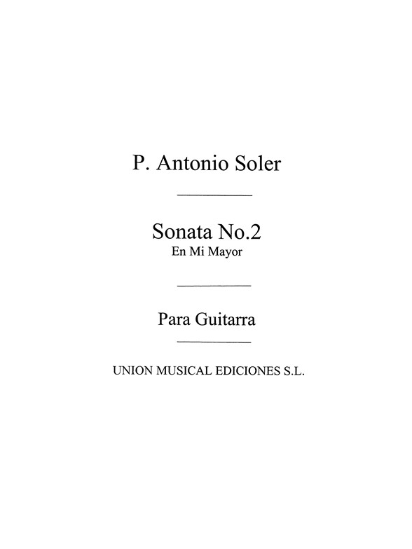 Soler: Sonata No.2 (Garcia Velasco) for Guitar
