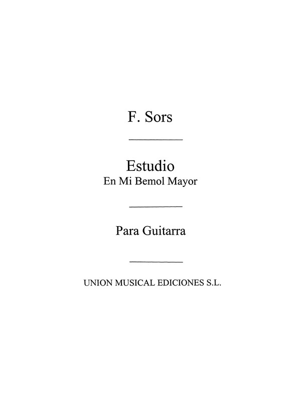 Sors: Estudio En Mi Bemol Mayor (Tarrago) for Guitar