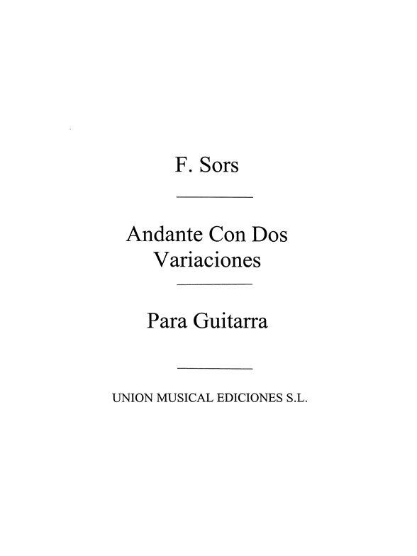 Sors: Andante Con Dos Variaciones (R Sainz De La Maza) for Guitar