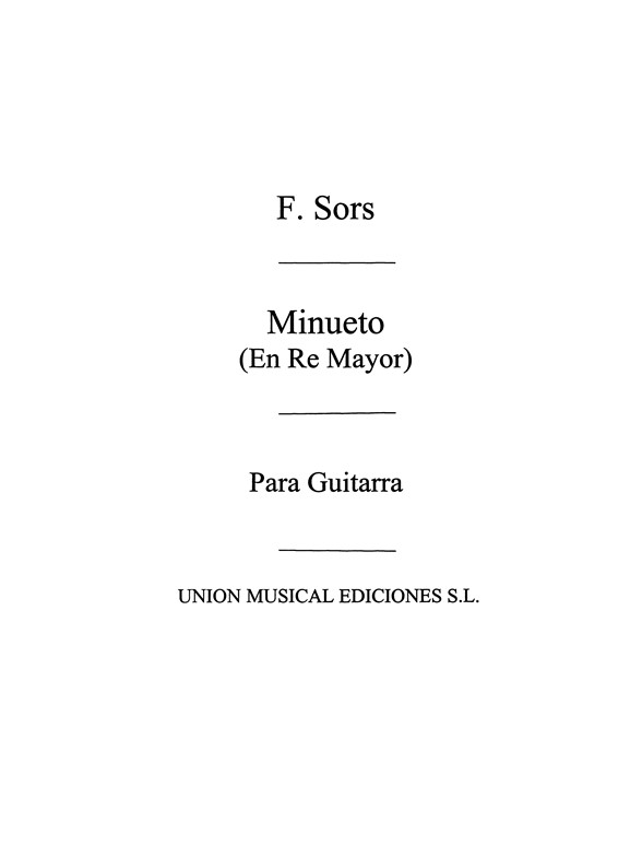 Sors: Minueto En Re Mayor Op.11 No.5 (Llobet) for Guitar