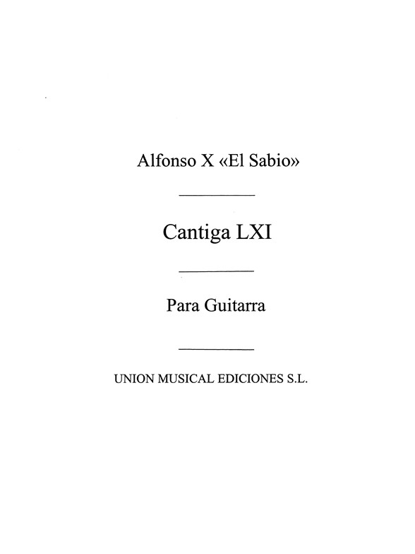 Alfonso: Cantiga LX I (Garcia Velasco) for Guitar