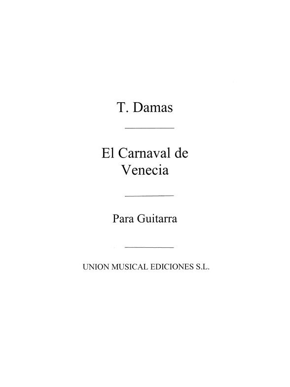 Damas: El Carnaval de Venecia for guitar
