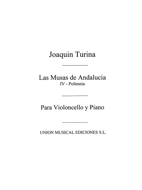 Turina Musas De Andalucia No4 Polimnia Piano