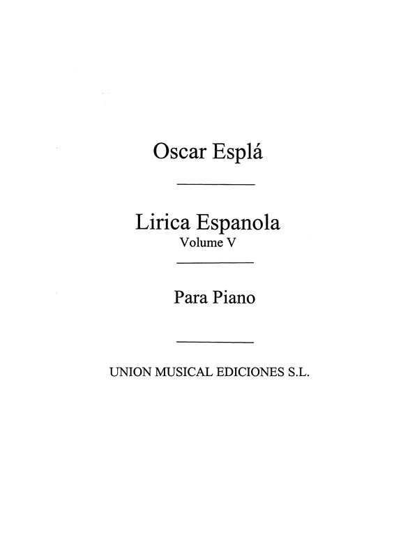 Espla: Lirica Espanola Vol.5 for Piano