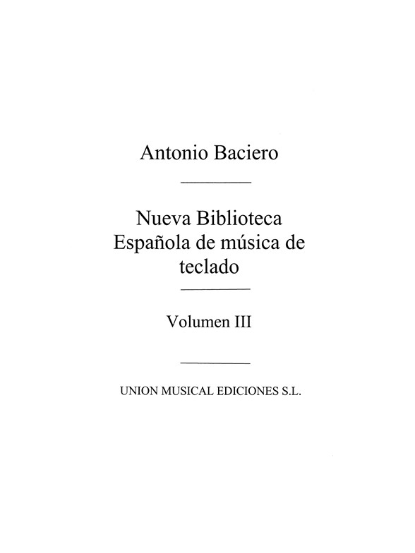 Varios Nueva Biblioteca Espanola De Musica De Teclado Vol.3
