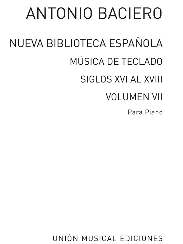Varios Nueva Biblioteca Espanola De Musica De Teclado Vol.7