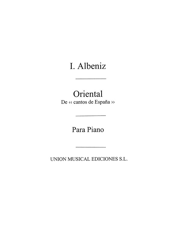 Albeniz Oriental No.2 Cantos De Espana Op.232 Piano