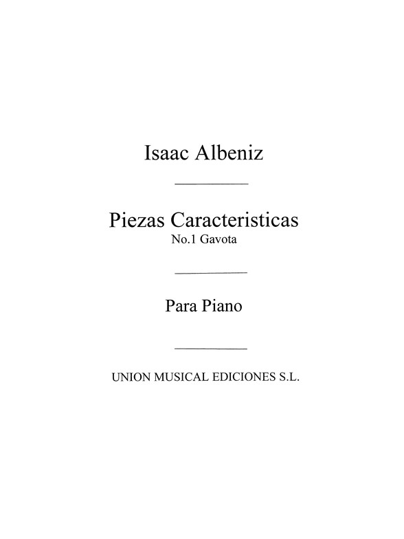 Albeniz: Gavota No.1 From Piezas Caracteristicas Op.92 Piano