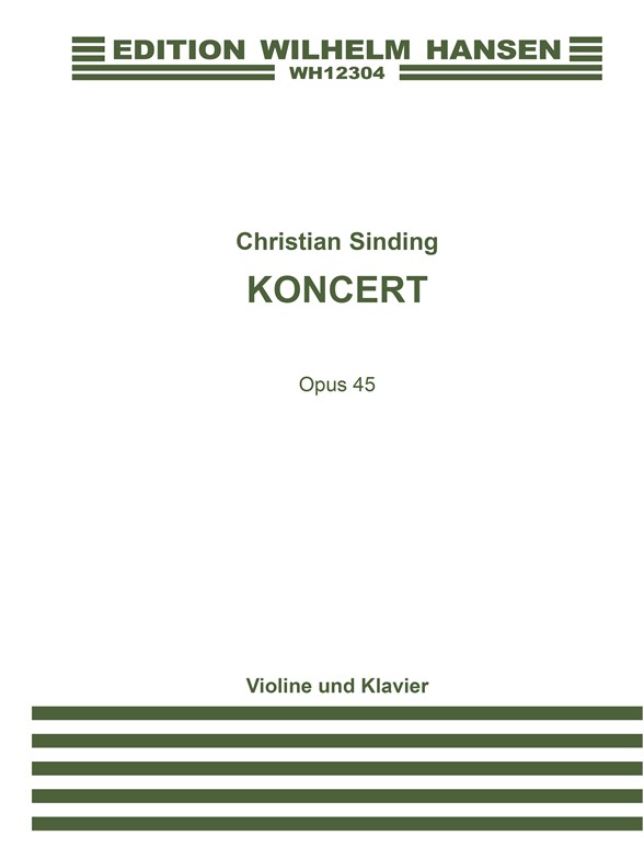 Sinding Violin Concerto Vln/Pf