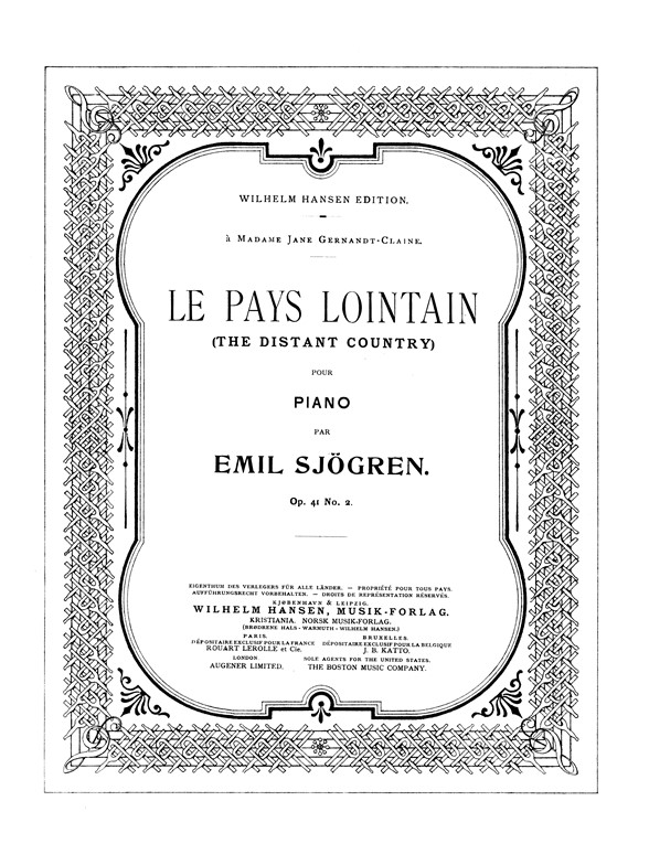 Emil Sjögren: Det Fjerne Land Op.41 No.2