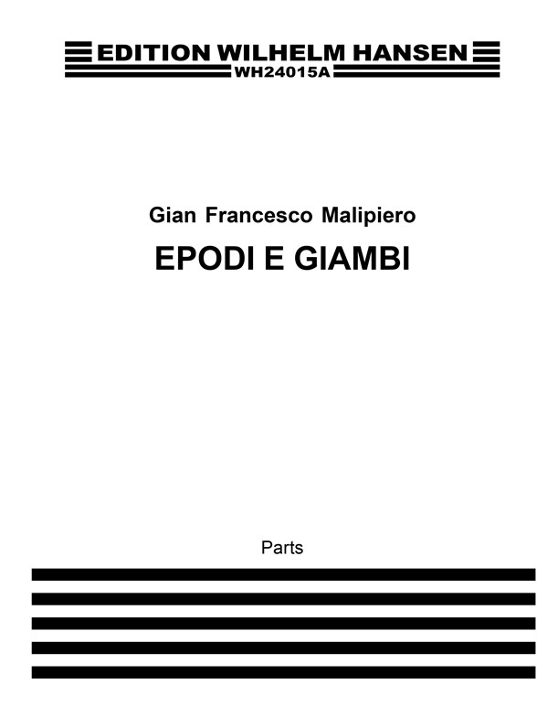 Malipiero Epodi E Giambi Cham Parts