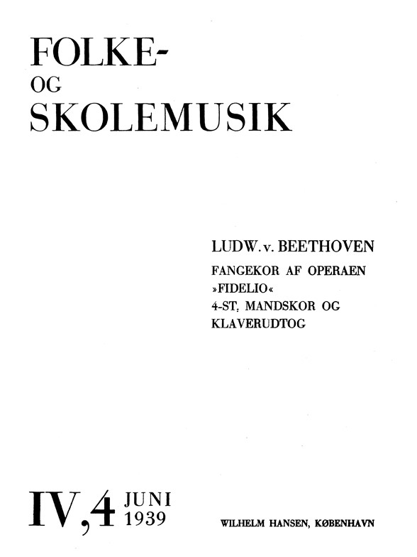 Beethoven O Welche Lust! (Fidelio) Ttbb/Piano (G,d) Score