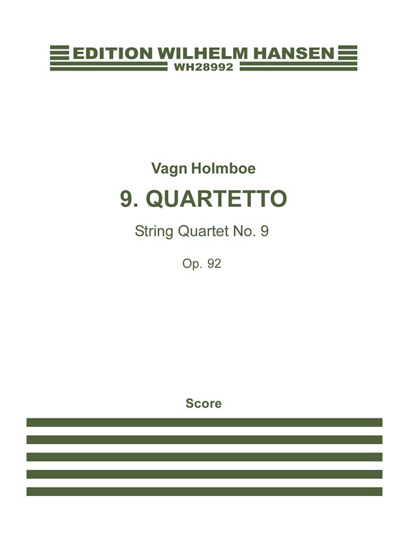 Vagn Holmboe: String Quartet No.9 Op.92 (Score)